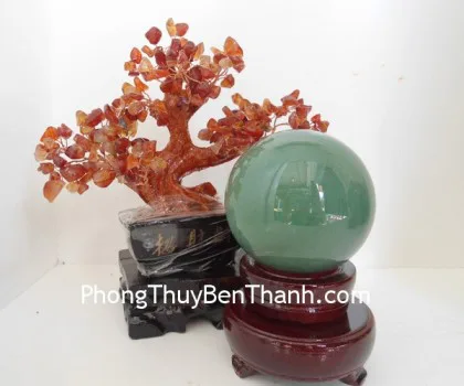 Quả cầu thạch anh vàng non M191-S2-1352